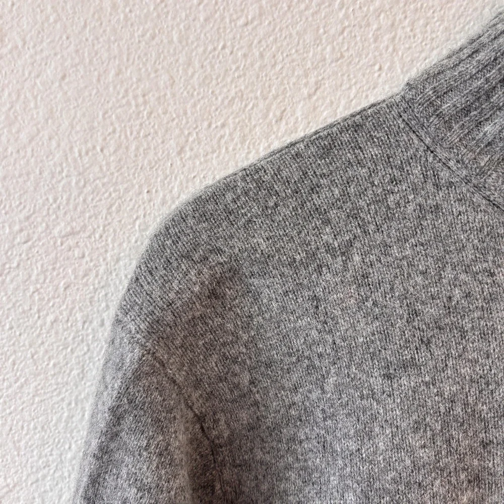 J Crew Sweater Mens XL Gray Merino Wool Blend Half Zip Mock Neck Pullover‎ Knit